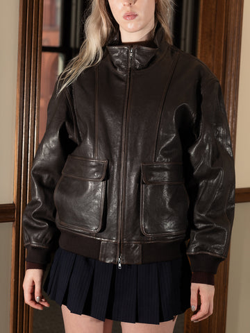 Dunst Stand Collared Leather Jacket