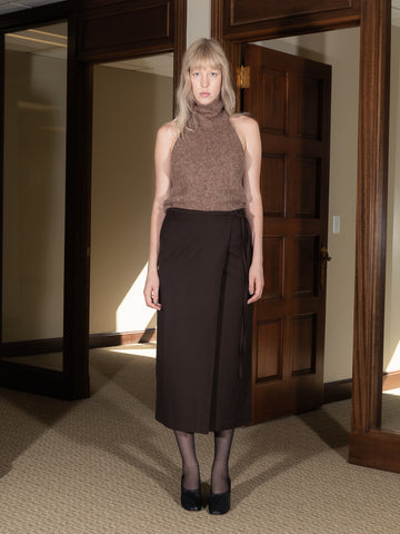 Dunst Maxi Wrap Skirt, Brown