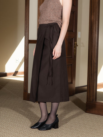 Dunst Maxi Wrap Skirt, Brown