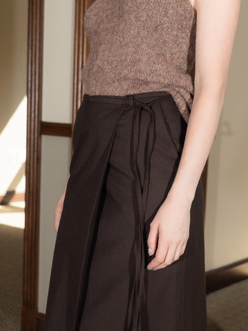 Dunst Maxi Wrap Skirt, Brown