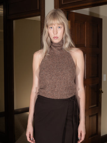 Dunst Maxi Wrap Skirt, Brown