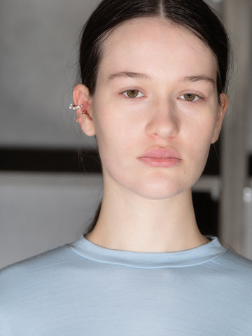 Faris Roca Perla Ear Cuff, Silver/Pearl