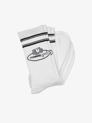 Homme Girls x Fruit of the Loom Crew Socks, White