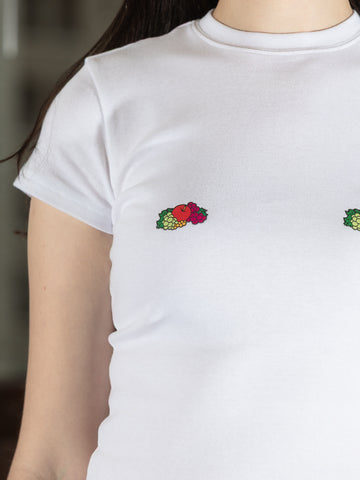 Homme Girls x Fruit of the Loom Fruity Baby Tee, White