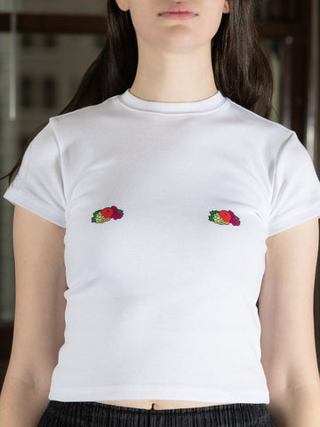 Homme Girls x Fruit of the Loom Fruity Baby Tee, White