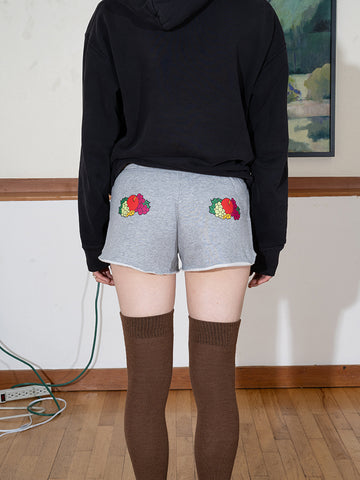 Homme Girls X Fruit of the Loom Fruity Shorts, Heather Grey