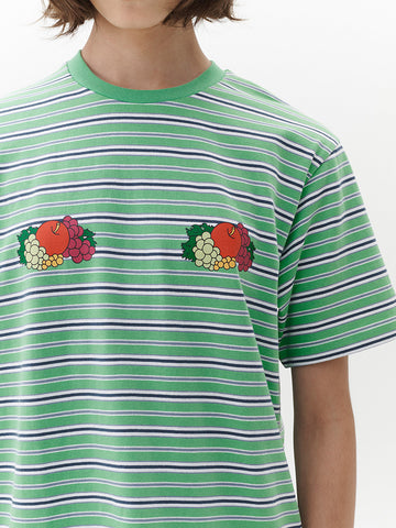 Homme Girls X Fruit of the Loom Striped T-Shirt, Green Stripe