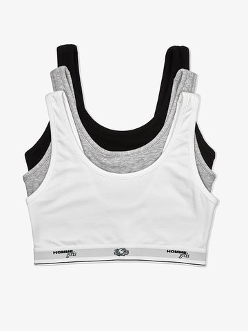 Homme Girls x Fruit of the Loom Classic Tank Bra, Mixed Color 3-Pack
