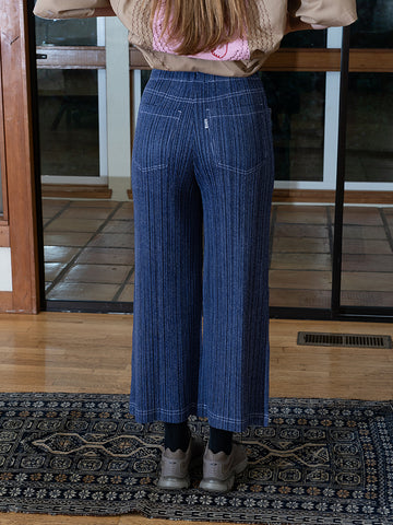 Issey Miyake Cotton Denim Pant, Navy