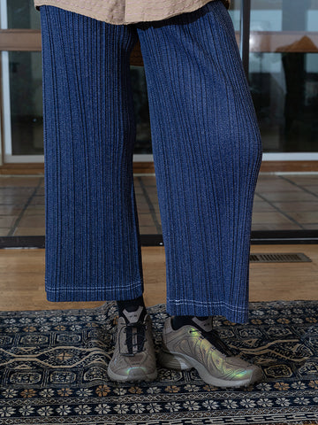 Issey Miyake Cotton Denim Pant, Navy