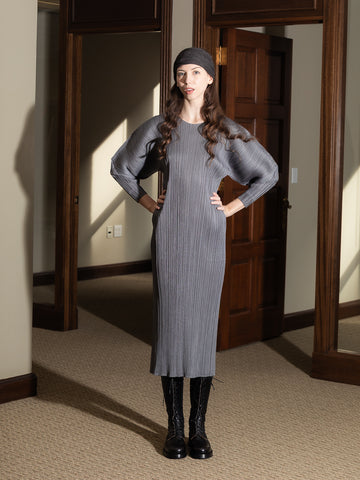 Issey Miyake Skyline Dress, Silver Gray - Stand Up Comedy