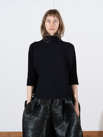Issey Miyake Zig Zag Knit Top, Black