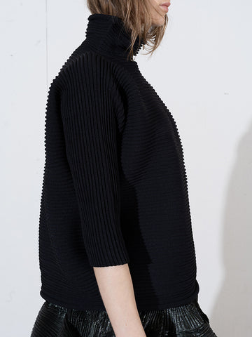 Issey Miyake Zig Zag Knit Top, Black