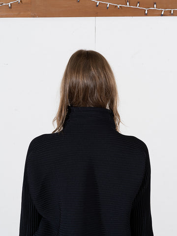 Issey Miyake Zig Zag Knit Top, Black