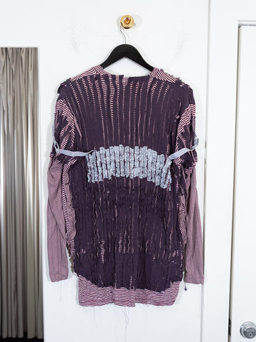 JRAT 4T LS T-Shirt, Stripe/Mauve/Wine/Lace Bra