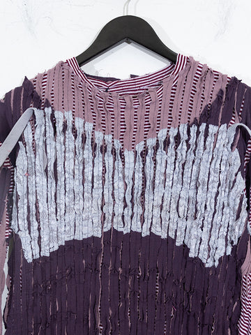 JRAT 4T LS T-Shirt, Stripe/Mauve/Wine/Lace Bra