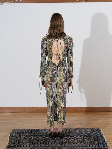 Julia Heuer Huxley Smock Pleated Dress, Bruno print
