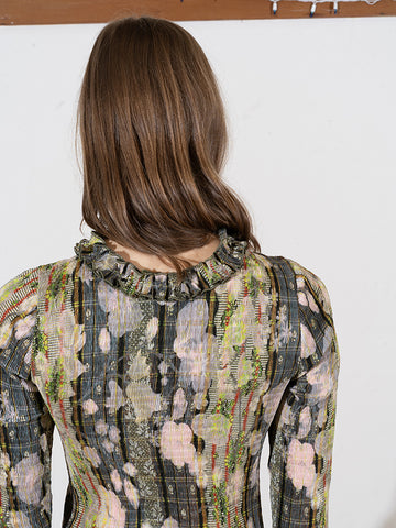 Julia Heuer Huxley Smock Pleated Dress, Bruno print