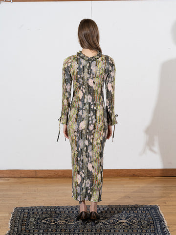 Julia Heuer Huxley Smock Pleated Dress, Bruno print