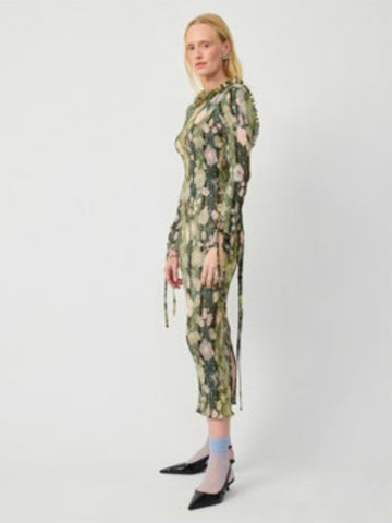 Julia Heuer Huxley Smock Pleated Dress, Bruno print