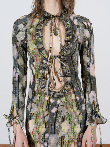 Julia Heuer Huxley Smock Pleated Dress, Bruno print
