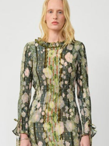 Julia Heuer Huxley Smock Pleated Dress, Bruno print