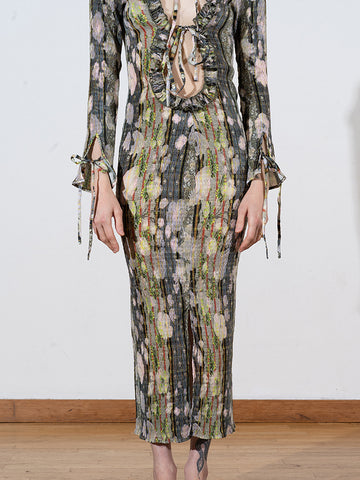 Julia Heuer Huxley Smock Pleated Dress, Bruno print