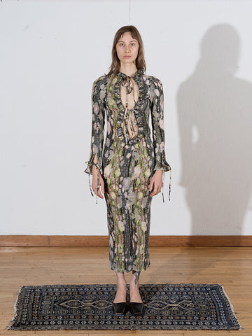 Julia Heuer Huxley Smock Pleated Dress, Bruno print