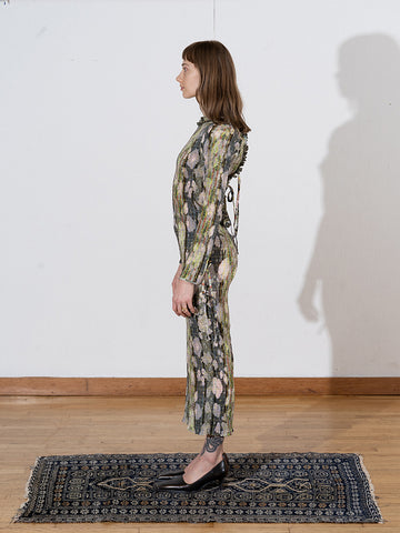 Julia Heuer Huxley Smock Pleated Dress, Bruno print