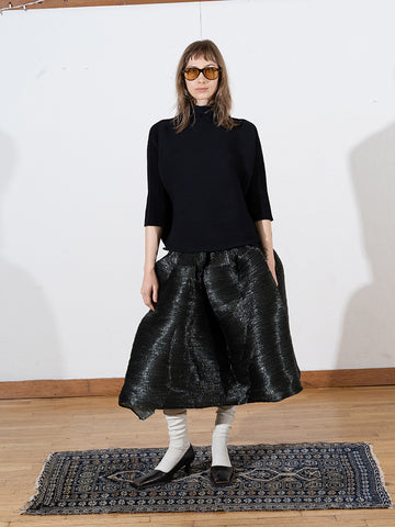 Julia Heuer Kenza Handpleated Skirt, Metallic Moss