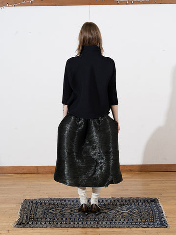 Julia Heuer Kenza Handpleated Skirt, Metallic Moss