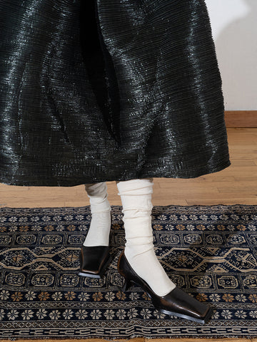 Julia Heuer Kenza Handpleated Skirt, Metallic Moss