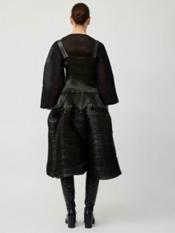 Julia Heuer Kenza Handpleated Skirt, Metallic Moss