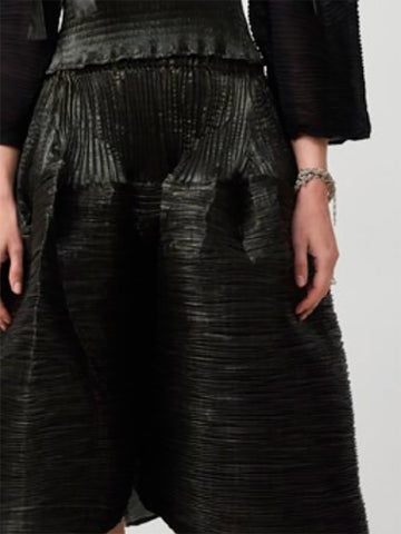 Julia Heuer Kenza Handpleated Skirt, Metallic Moss