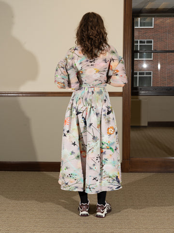 Julia Heuer Kenza Handpleated Skirt, Frances print - Stand Up Comedy