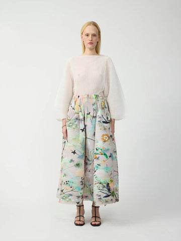 Julia Heuer Kenza Handpleated Skirt, Frances print