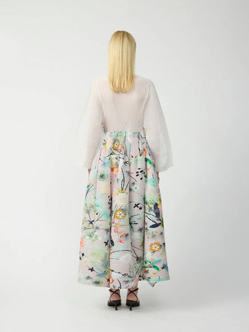 Julia Heuer Kenza Handpleated Skirt, Frances print - Stand Up Comedy