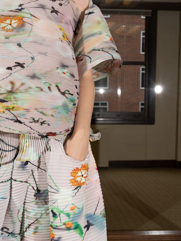 Julia Heuer Kenza Handpleated Skirt, Frances print - Stand Up Comedy