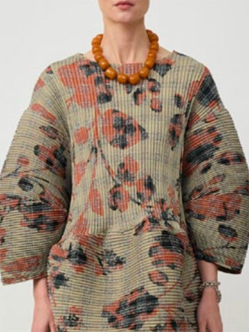 Julia Heuer Pax Pleated Dress, Sandy Ingrid print