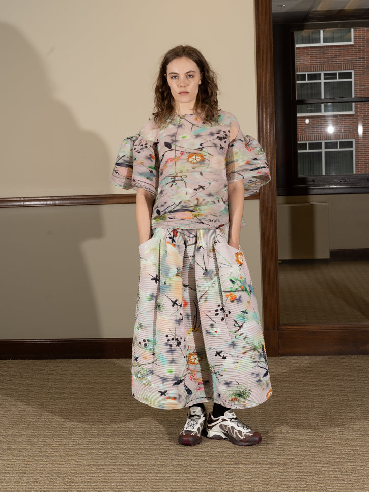 Julia Heuer Kenza Handpleated Skirt, Frances print | Stand Up Comedy