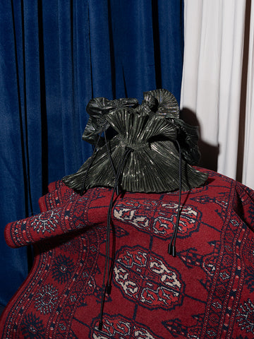 Julia Heuer Wanda Pleated Bag, Metallic Moss