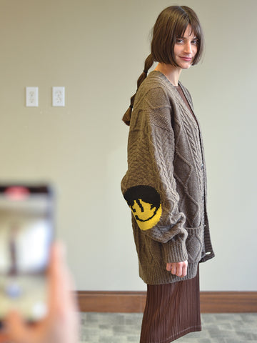 Kapital 5G Cable Knit Catpital Elbow Cardigan