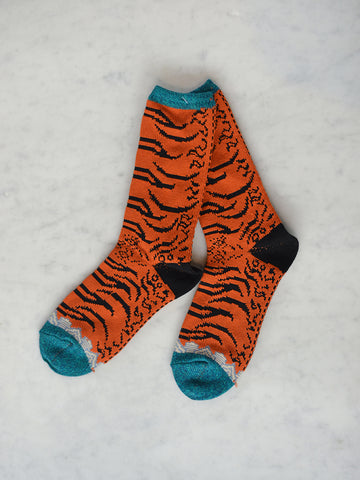 Kapital 84 Yarns Tiger Socks, Orange