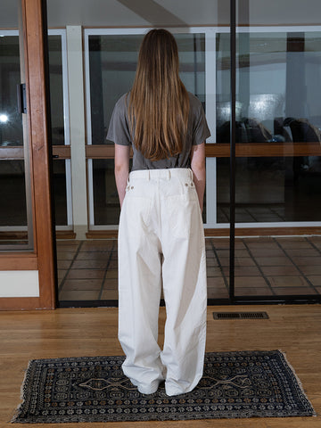 Kapital Rough-Face Twill Fatigue Baggy Pant, Rushweek Remake, Ecru