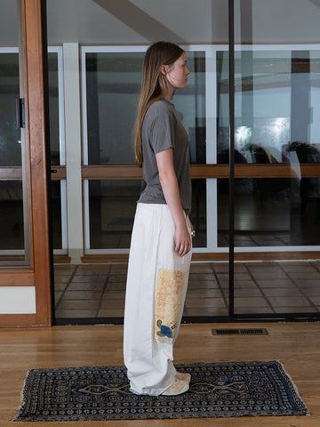 Kapital Rough-Face Twill Fatigue Baggy Pant, Rushweek Remake, Ecru