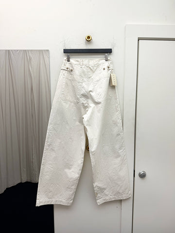 Kapital Rough-Face Twill Fatigue Baggy Pant, Rushweek Remake, Ecru