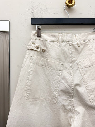 Kapital Rough-Face Twill Fatigue Baggy Pant, Rushweek Remake, Ecru