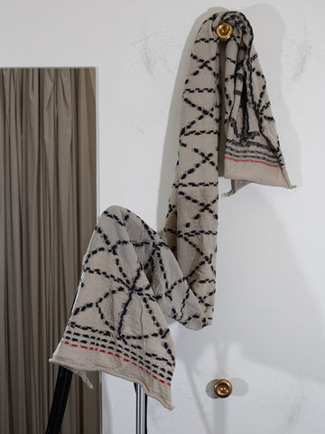 Kapital Fulling Wool Happy Scarf, Sashiko