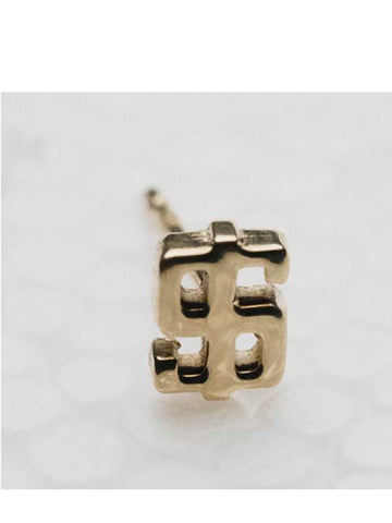 LL, LLC Dollar Sign Stud, 14k gold - Stand Up Comedy
