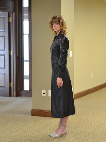 LVIR Faux Leather Twisted Dress